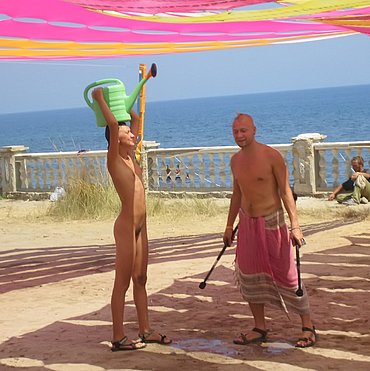 Milfs showing their pussies on the beach