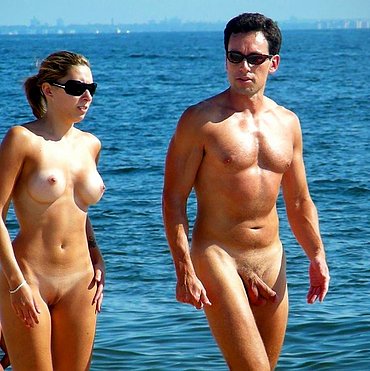Nude model on beach