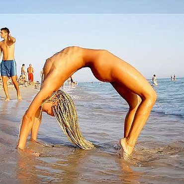 Nude gymnastics videos on the beach