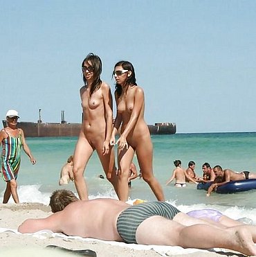 Naked girl on beach